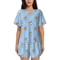 thumbnail image 1 of Fotbe Corgi Dog Conjunto de Pijama Estampado para Mujer, 2 Piezas, Ropa de Dormir con Camiseta de Manga Corta y Shorts Suaves-3X-Large, 1 of 6