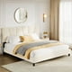 thumbnail image 1 of Yeshouse Marco de cama con cabecera ajustable, moderno marco de cama doble tapizado en lino con plataforma y soporte de listones de madera, no necesita somier, 1 of 6
