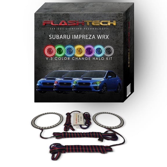 Flashtech RGB Multi Color Changing LED Halo kit for 2015-2018 Subaru Impreza Headlights