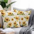 thumbnail image 2 of Sunflower Outdoor Pillow Covers Pack of 2 Vintage Flower Leaf Farmhouse Retro Background Waterproof Throw Pillow Covers Decorative Cushion Cases for Patio Garden Tent Balcony Couch 24x24 inch, 2 of 8