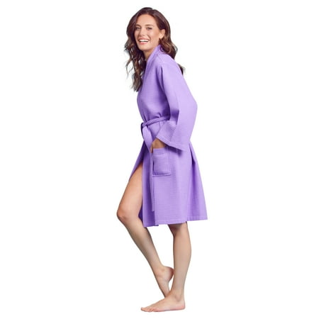 

Kimono Waffle Robe – Women’s Bath SPA Robe – Lightweight Cotton &Polyester Blend
