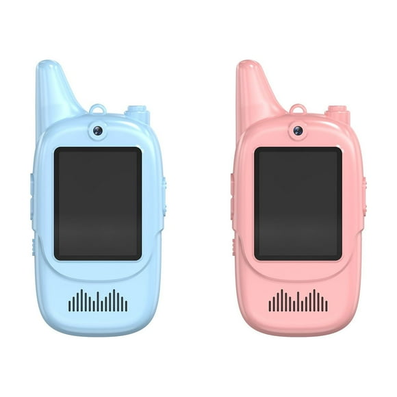 Rechargeable Kids Video Talkies (2-Pack) for Outdoor Adventures, Camping & Family Games - Handheld Walkie Talkies with Lanyards & Charging Cables