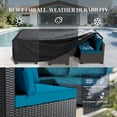 thumbnail image 3 of Patio Furniture Set 7 Piece - All-Weather - Wicker Rattan Patio Outdoor Conversation Set, Modular Sectional Sofa for Backyard, Garden, Poolside, Balcony, Porch, Patio,Black/Peacock Blue, 3 of 6
