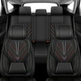 thumbnail image 3 of DIKSOAKR Fit for Mazda CX-7 2007-2012 Seat Covers Full Set Waterproof Faux Leather with Lumbar Support Comfortable Automotive Seat Cushion (5 Seat,Black+Red Line), 3 of 8
