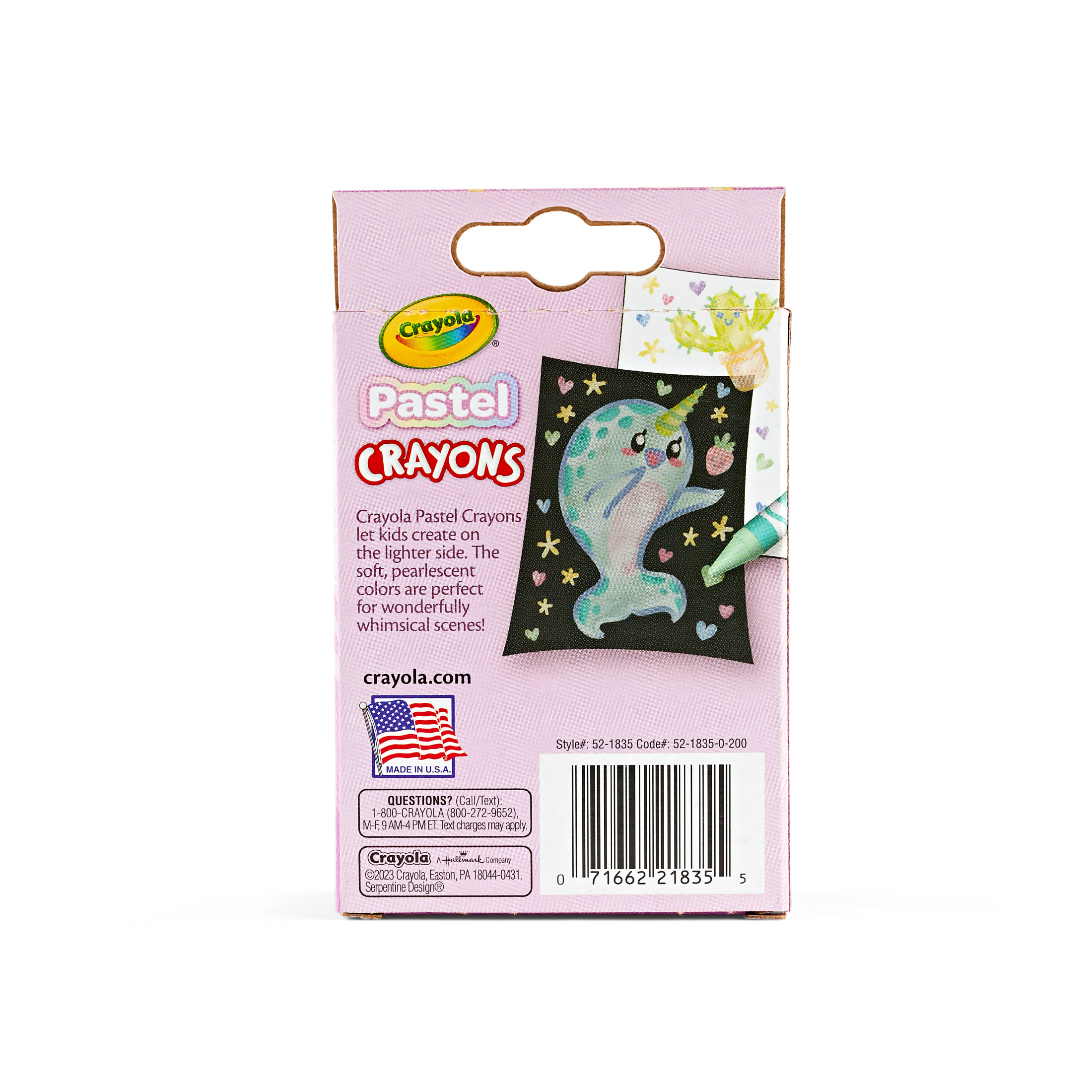 Crayones Crayola pastel, 24 piezas, útiles escolares, suministros de arte, regalos creativos para niños de 3+ 4