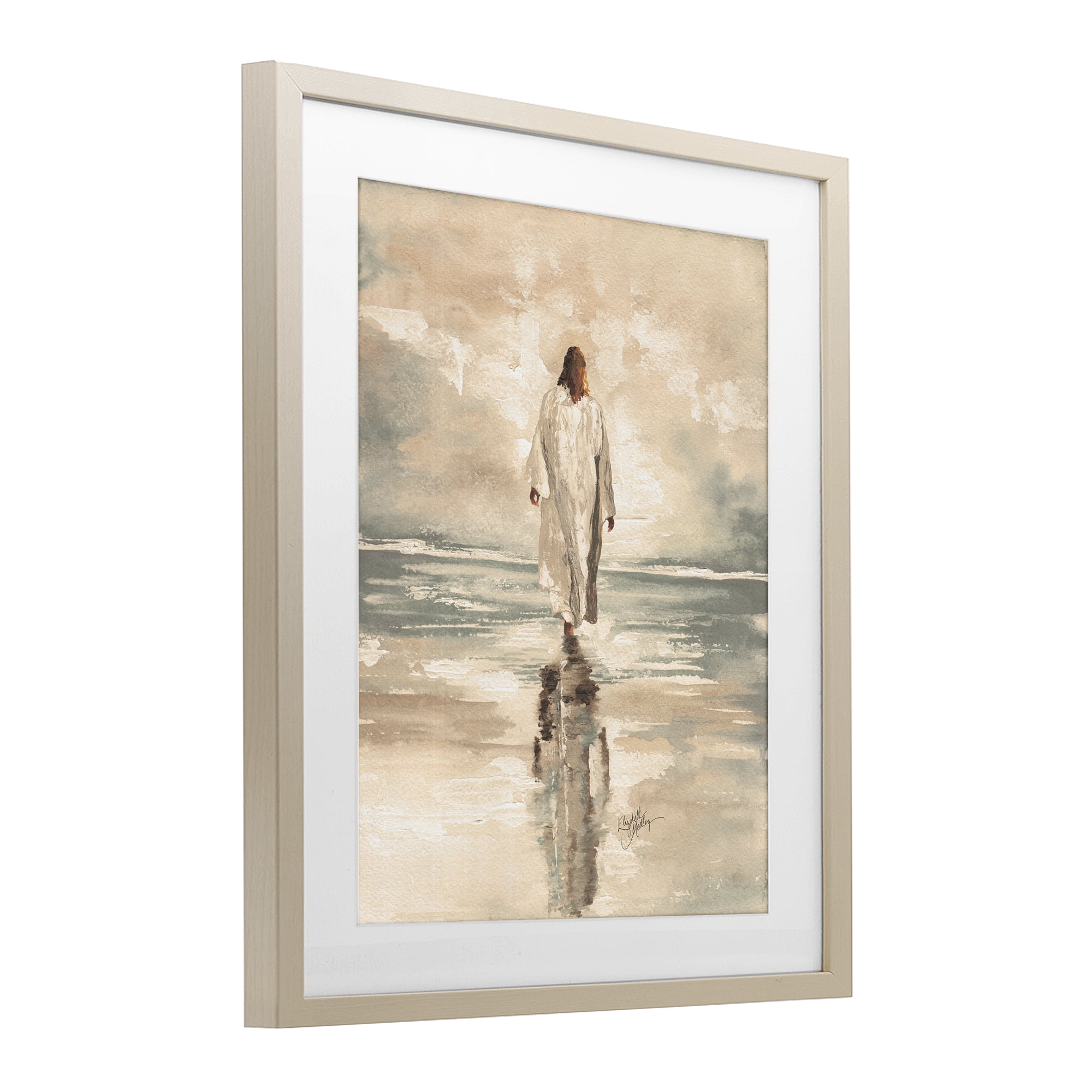 Stupell Industries Jesus Calms The Sea Birch Framed Print Under Glass, design by Elizabeth Medley