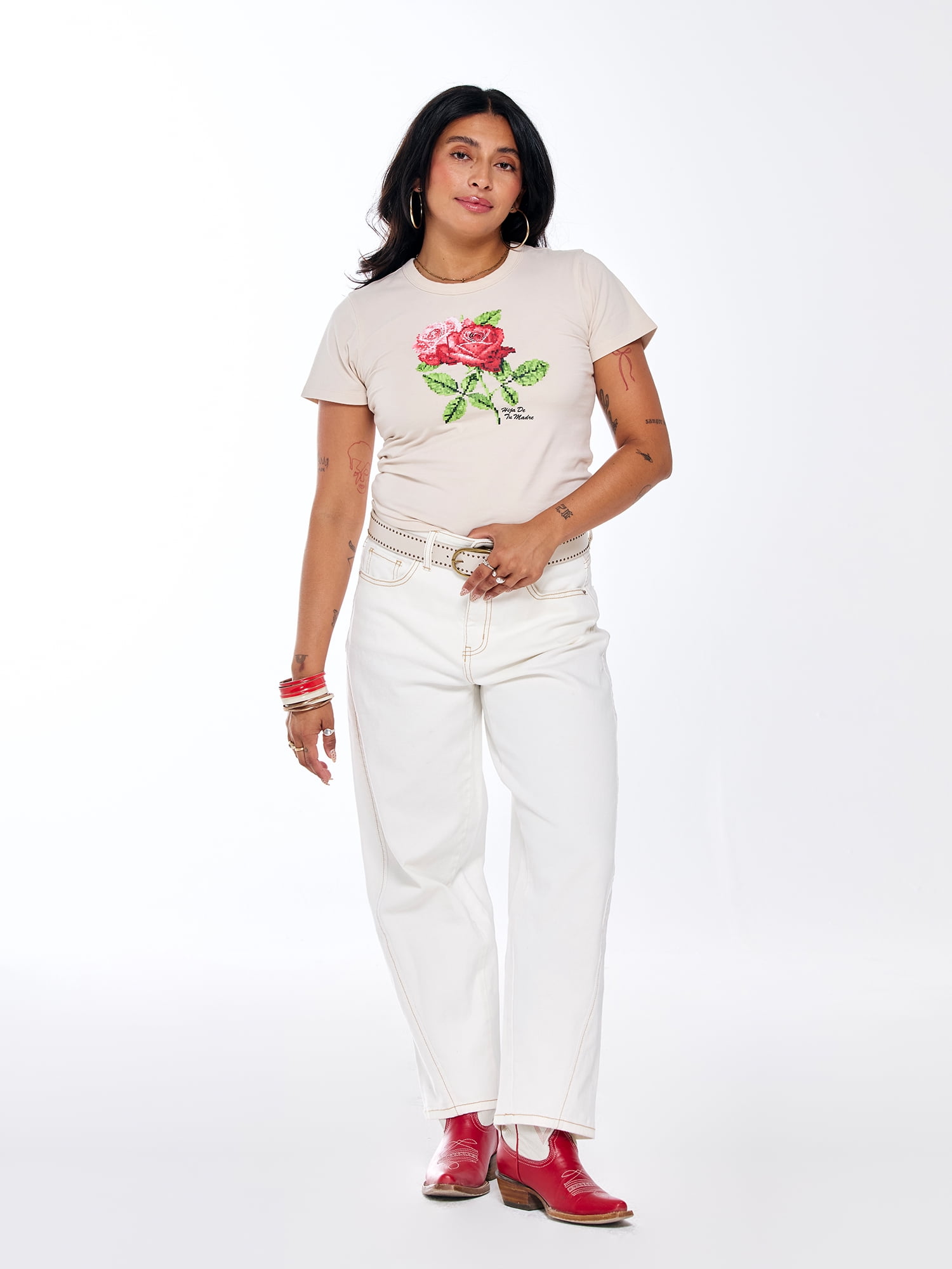 Hija De Tu Madre, Unisex Graphic Baby Tee, Roses, Sizes XS-3XL