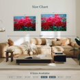 thumbnail image 4 of Elephant Stock Vivid Blooming Happiness Wall Art - Horizontal Canvas Wall Art - Bedroom Wall Decor - Abstract Canvas - Red And Teal Decor By Olena - 45" x 30", 4 of 8