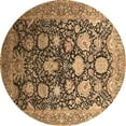 thumbnail image 1 of Ahgly Company Indoor Round Oriental Brown Industrial Area Rugs, 7' Round, 1 of 4