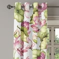 thumbnail image 3 of Ambesonne Floral Grommet Curtain, Lotus Petals Leaves Pattern, 50"x60", Pink and Olive Green, 3 of 5