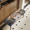 thumbnail image 3 of Psesaysky Christmas End of Bed Bench Elastic Cover Featuring Snowman Snowflake, Polyester Spandex Fabric Anti Pet Hair Slipcover for Bedroom and Dining Room, 3 of 9