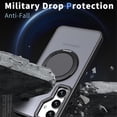 thumbnail image 5 of Decase for Samsung Galaxy S25+ Translucent Hard Back Case with 360°Rotatable Magnetic Ring Kickstand,Compatible with Mag-Safe,Military Grade Shockproof Translucent Protective Case,Black, 5 of 5