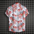thumbnail image 2 of Playeras Camisas de un solo pecho de primavera y verano para hombre, camisa informal de manga corta con solapa para playa y vacaciones al libre (White, S), 2 of 7