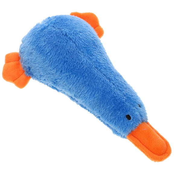 PBPBOX Blue Cartoon Duck Plush Toy with Builtin Squeaker for Pets Cloth Stuffed Dog Toy 6.5 inches