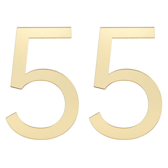 Uxcell House Numbers, 2 Pcs 2 Inch Self-adhesive Acrylic Modern House Number for Outside Address Mailbox Door Farm House Office Apartments Hotel Room, Gold (5)