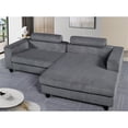 thumbnail image 4 of Alexent Sectional Sofa Deep Seat Couch Fabric Sleeper Chaise Couch Gray, 4 of 10