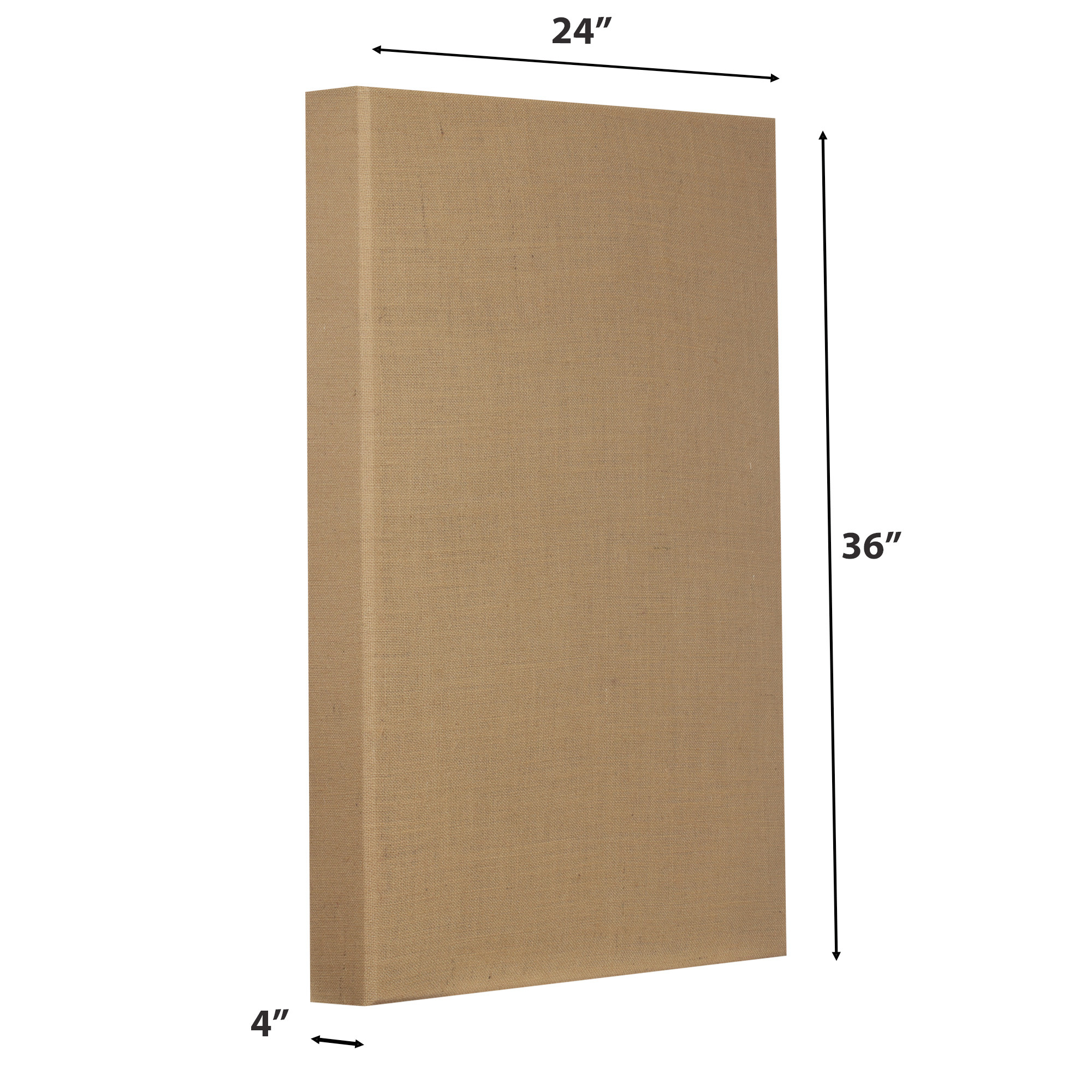 ATS Acoustics Sound Absorbing Acoustic Panel 24" x 36" x 4" Beveled Edge (Natural)