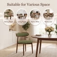 thumbnail image 5 of EOP Mid-Century Wooden Dining Chairs Set of 2, Farmhouse Upholstered Kitchen Dining Chairs with Curved Back, Modern Fabric Side Dining Chair for Dining Room, Restaurant, Green, 5 of 11