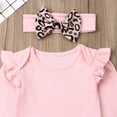 thumbnail image 4 of 3PCS Infant Toddler Baby Girl Clothes Floral Ruffle Romper Long Sleeve Bodysuit Halen Pants Headband Outfits, 4 of 7