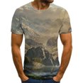 thumbnail image 1 of Mode d'Été Décontractée T-Shirts Graphiques Paysage Hommes Motif Paysage Naturel Imprimé Col Rond Manches Courtes T-Shirts Surdimensionnés, 1 of 5