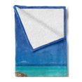 thumbnail image 2 of Beach Soft Flannel Fleece Blanket, Walkway Heads to Sandy Beach Resort in Cuba Summer Day Hot Burnt Ocean, Cozy Plush for Indoor and Outdoor Use, 70" x 90", Chocolate Navy Turquoise, by Ambesonne, 2 of 5