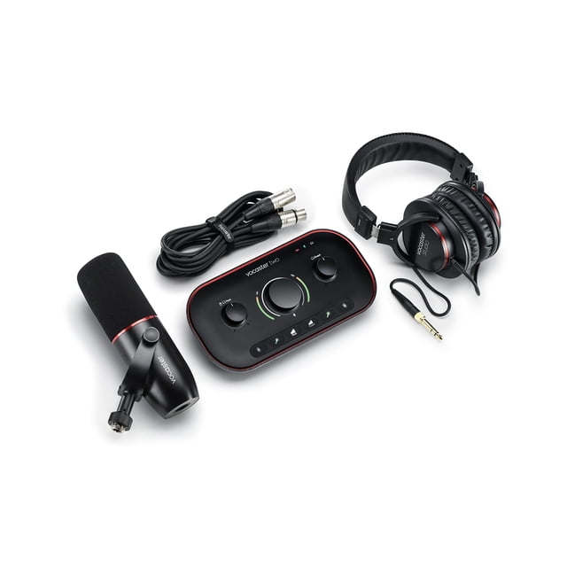 Interfaz de podcasting Focusrite Vocaster Two Studio con micrófono y HP
