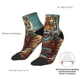 thumbnail image 4 of Goofa Pond Meditating Tiger Pattern Non Slip Socks with Grips for Elderly, Crew Socks Yoga Hospital Socks Cushioned Sole Gripper Socks for Men Women, 4 of 5