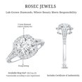 thumbnail image 6 of Rosec Jewels Lab Grown Diamond Engagement Ring 2 Carat - IGI Certified - E-VS1 Quality Diamond Halo Ring with Split Shank, 18K White Gold, US 5.00, 6 of 7