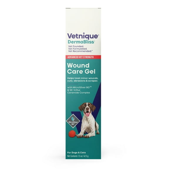Vetnique DermaBliss Vet Strength Antibacterial Wound Care Gel for Dogs & Cats, 1.5 oz