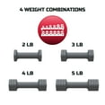 thumbnail image 6 of FitRx 5-Lb Adjustable Dumbbells 4-in-1 Hand Weights for Home Gym, Gray 2-Pack, 6 of 13