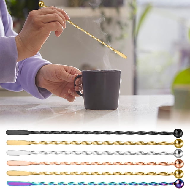 Stainless Steel Stirring Rod Cocktail Mixing Tool Rust-Resistant Polished Bar Accessory Durable Non-Porous Design Dishwasher Safe for Bartenders & Home Use 1 Count Versatile Mixer Stick