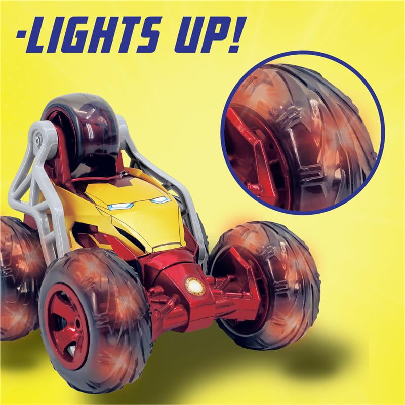 Jada Marvel Iron Man RC Stunt Car with Standing Drift and 360° Rotation, Ages 6+