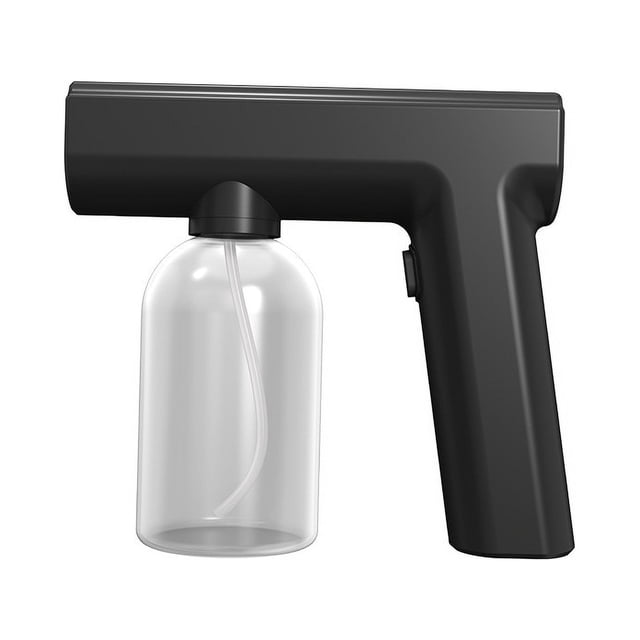 Nano Spray Desinfección Pistola Carga Portátil Luz Azul Atomizador Pistola Alcohol Pulverizador (Negro) Sincero Electrónica