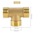 thumbnail image 4 of Brass T Shape Water Pipe Equal Male Tee Adapter Connector 1/2" Thread, 4 of 5