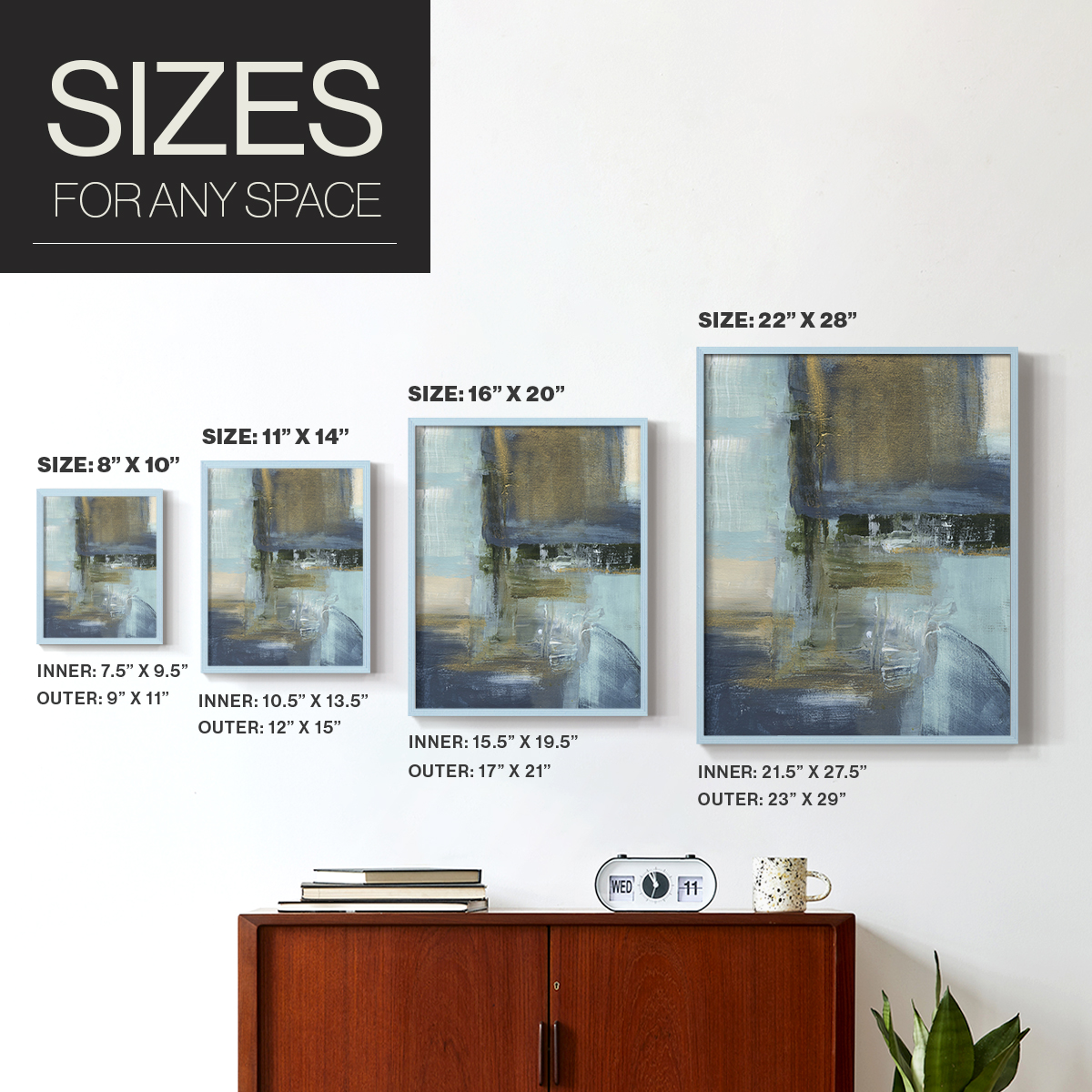 Sand Pond Summer II in Blue Solid Wood 11 x 14 Framed Print