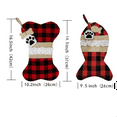 thumbnail image 7 of Pet Dog Christmas Stockings, Buffalo Red Black Plaid Large Bone Shape Pets Stockings,Burlap Red and Black Plaid Large Fish or Bone Shaped Rustic Plaid Burlap Christmas Ornaments, 7 of 7