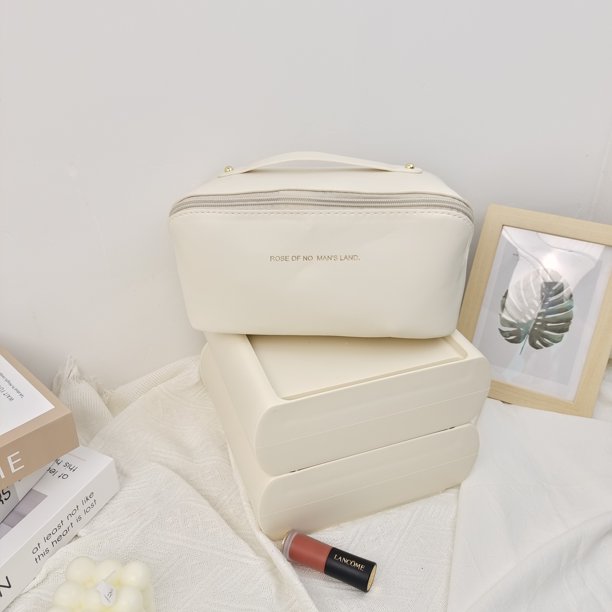 Bolsa de maquillaje popular con alto valor de belleza, bolsa de maquillaje de gran capacidad, almacenamiento de viaje conveniente, bolsa de baño de PU
