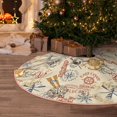 thumbnail image 6 of Daiia Vintage Nautical Drawing Merry Christmas Tree Skirt , Xmas Large Lace-up Tree Skirt, Santa Snowflakes Rustic Home Decorations New Year Party Farmhouse Decor-30", 6 of 7