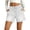 #03White, variant on Women High Rise Ripped Stretchy Jeans Shorts Frayed Raw Hem Casual Denim Shorts Gray XL