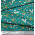 thumbnail image 3 of Soimoi Polyester Crepe Fabric Leaves & Reindeer Animal Printed Fabric 1 Yard 42 Inch Wide, 3 of 3