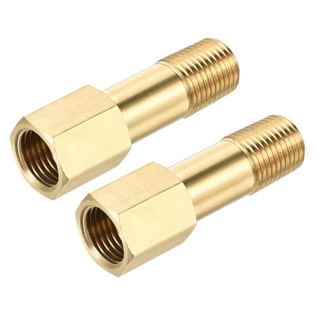 Uxcell Brass Pipe Fitting G1/4 Female to G1/4 Male Thread Adapter 50mm Extension Connector Hex Pipe Coupling 2 Pack