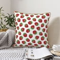 thumbnail image 4 of KLL Hand Drawn Strawberry Decorative Throw Pillow Covers Velvet Soft for Couch Sofa Bedroom Living Room Outdoor (No pillow core)- 18"x18", 4 of 5