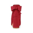 thumbnail image 6 of BLISSFUL STEP Women's Boots Faux Suede Bow Decor Chunky High Heel Round Toe Side Zipper Booties Red 10, 6 of 8