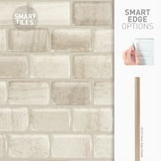 Smart Tiles - 3D Adhesive Peel and Stick Backsplash Tile, Beige - 4-Pack 9.8 x 9.74