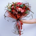 thumbnail image 4 of Nvzi glass paper floral paper, dustproof, waterproof, transparent, colored border, floral flower packaging paper, floral bouquet floral paper (ginger), 4 of 5
