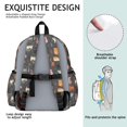 thumbnail image 5 of Multicolor Cat Black Pattern Cute School Backpack with Padded Back and Adjustable Shoulder Straps 13.4"x11"x4.7", 5 of 5