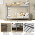 thumbnail image 4 of GloryStar Space-Saving Twin Over Twin Metal Bunk Bed, Sturdy 400 lbs Capacity with Ladder, Full Safety Rails, Quiet Design & Easy Assembly, 4 of 7