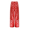 thumbnail image 4 of Lejafay Sequin Casual Pants for Girls Kids Elastic Waist Sparkling Trousers Red 14, 4 of 7