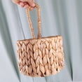 thumbnail image 4 of Yooshoverk Woven Storage Basket & Picnic Hamper - Natural Seagrass with Handles for Blankets, Toys - Decorative Fruit Basket, Gift Container - Rustic Home Organization, 4 of 6