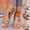 Black, variant on Gspmoly Wedge Sandals, Fashion Women Casual Round Head Comfy Sandals Beach Casual Sandals Shoes Summer Sandals Gold 42